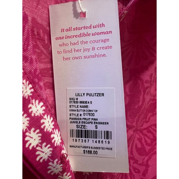 NEW NWT Lilly Pulitzer Passion Fruit Jungle Escape Kiran Button-Down Top Size S - Picture 5 of 9